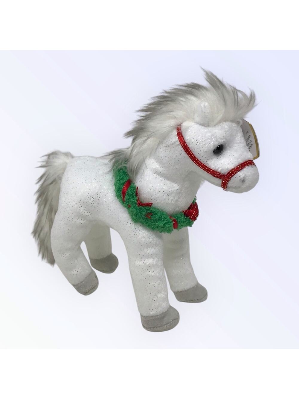 Ty Sleighride Beanie Baby Pony Horse Plush Christmas Holiday Wreath 2006